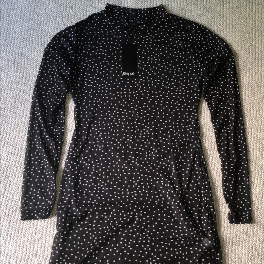 Black Mesh Mini Dress